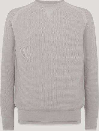 Belstaff Guide Crewneck Jumper Mens Organic Cotton Cement Grey Size 2XL