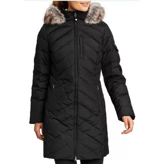 Eddie Bauer Sun Valley Puffer Parka Long Coat In Black