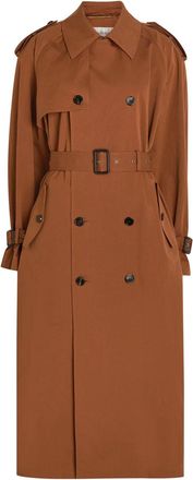 Saint Laurent Double-breasted Cotton and Silk-blend Trench Coat - Moca - 40 (UK12 / M)