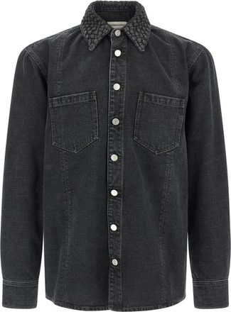 Namacheko Gervis Braided Shirt - Heren - Spijkeroverhemden - Zwart - XL - Katoen - Overhemden