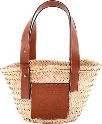 Loewe Basket Raffia Small tote bag - Bruin