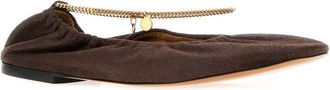 Stella McCartney Womens Brown Shaggy Deer Ballerinas Mahogany Ballerine Flat Shoes