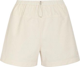 Moncler Logo-appliqu&eacute;d Shell and Boucl&eacute; Shorts - Cream - XS (UK 8 / XS)