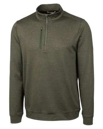 Cutter & Buck Stealth Heathered Quarter Zip Mens Pullover Jacket