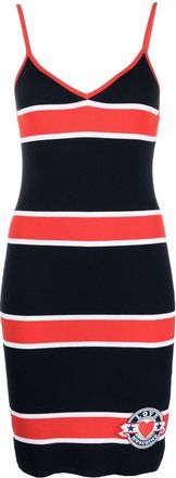 Love Moschino striped ribbed dress - women - Cotton/Polyamide - 42 - Blue