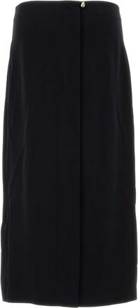 Carven Acetate Viscose Midi Skirt - Black