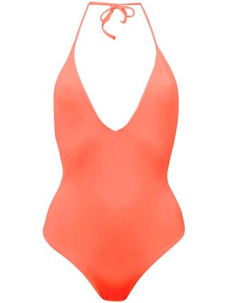 Onia Women Nina Halter Strap One-Piece Bathing Suit In Salmon Pink