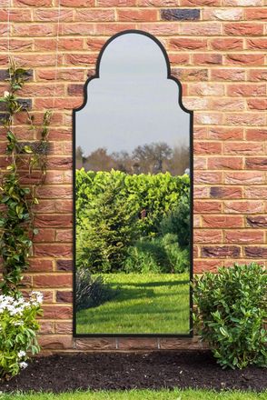 MirrorOutlet Black Framed Arched Leaner/Wall Garden Mirror 71 x 28 (180x70CM) | Size: 1 Pack