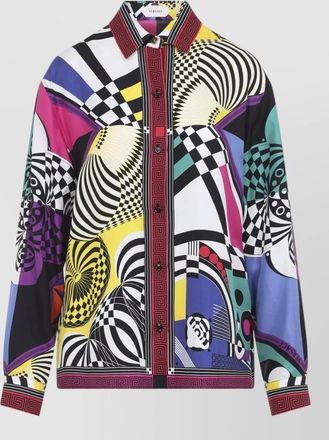 Versace silk printed long-sleeve shirt