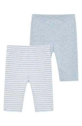 Little Me Blue Bear Assorted 2-Pack Cotton Pants at Nordstrom, Size Newborn