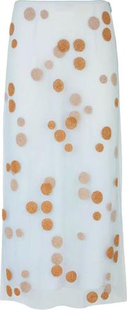 Fendi Midi-rok met kralen - Dames - Midirokken - Blauw - XS - Tule - Rokken