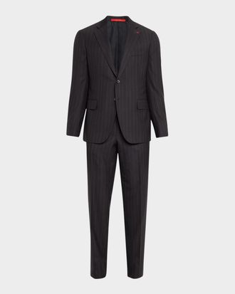 Isaia Men & apos;s Wool Pinstripe Slim Two-Piece Suit