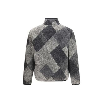 Moncler Mens Gray Wool Oves Aries Sweatshirt Clothing