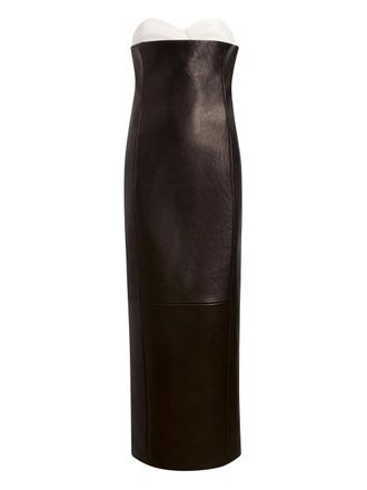 Khaite Yael strapless leather maxi dress - women - Lambskin - 2 - Black