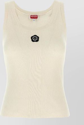 Kenzo ribbed sleeveless embroidered tank top