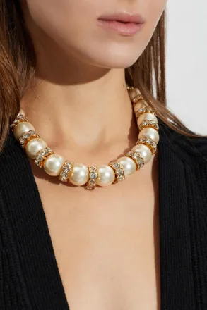 Valentino Garavani Necklace With Swarovski Crystals, Womens, Gold