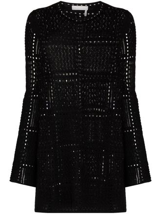 Chlo&eacute; Abito con inserti - Nero