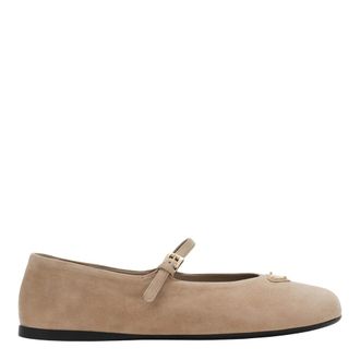Prada Schoenen, Dames, Beige, 36 EU, Su&egrave;de, Su&egrave;de ballerinas