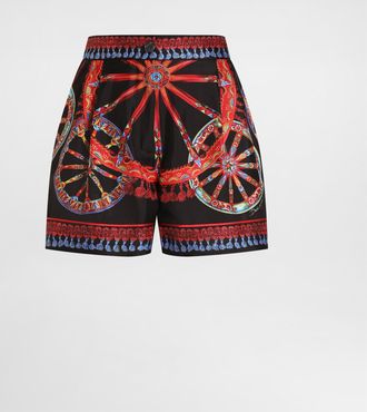 Dolce & Gabbana Carretto-print Silk Vanity Bermuda Shorts - Woman Pants And Shorts Multi-colored 46