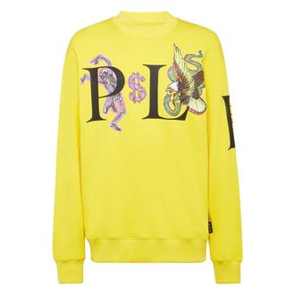 Philipp Plein Heren, Sweatshirts & Hoodies, Geel, Maat: 2XL Katoen