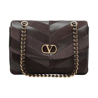 Valentino Garavani Tassen, Dames, Bruin, ONE Size, Leer, 9To 5 Medium Shoulder Bag