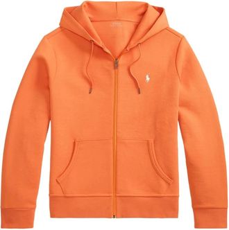 Ralph Lauren Double Knit Tech Zip Hoodie - Heren - Vesten met rits - Oranje - L - Katoen - Hoodies & sweatvesten