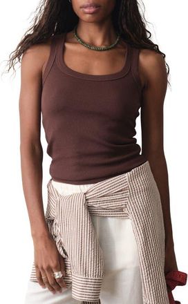 Marine Layer Lexi Sun-In Rib Tank in Chocolate at Nordstrom, Size X-Large
