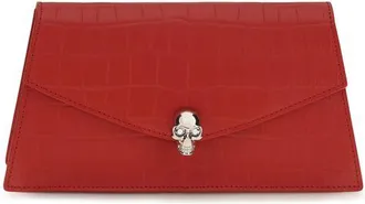 Alexander McQueen Red Calf Leather Bos Taurus Clutch Womens Bag