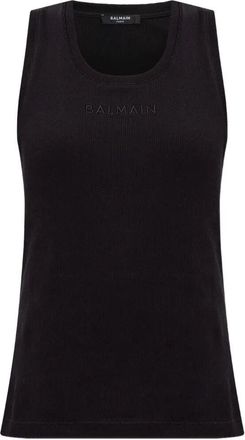 Balmain Small Balmain Paris Emb Jersey Tank Top