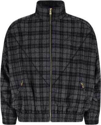 Willy Chavarria Striped Wool Jacket - Grey