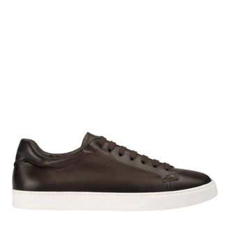 Doucal's Morgan Leren Sneakers - Heren - Schoenen - Bruin - Maat: 41 EU Leer