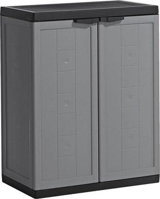 Keter jolly armadietto armadio basso tutto piani in plastica 68x39x85h cm grigio