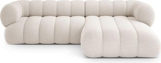 Cosmopolitan Design Sof&aacute; esquinero 5 plazas tejido chenilla beige claro