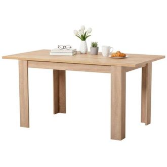 Dmora Tavolo Fisso Uscio, 6 Posti, Forma Rettangolare, Materiale Piano in Legno Nobilitato, 120x80x74.5h cm Marrone Rovere