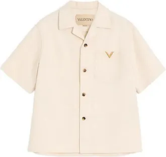Valentino Vgold Denim Short Sleeve Shirt