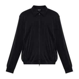 Giorgio Armani Light Jackets, male, Black, Size: XL Turtleneck Jacket