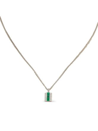 Luxury Bazaar Collana con pendente in platino con diamanti - Argento