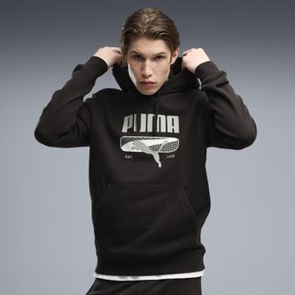 Puma Felpa con cappuccio in pile PUMA Sport Logo Play da uomo, Abbigliamento, Nero, XXL