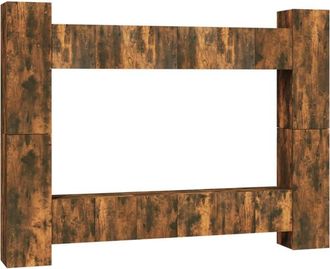 vidaXL Vidaxl - 10 Piece tv Cabinet Set Smoked Oak Engineered Wood