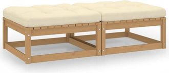 vidaXL Vidaxl - Reposapi&eacute;s De Jard&iacute;n Con Cojines 2 Uds Madera Maciza De Pino