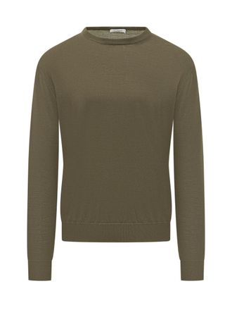 Malo Malo Green Lightweight Wool Knit Long Sleeve Sweater