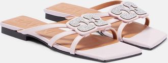 Ganni Embellished faux leather sandals