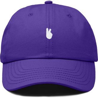 Dalix Lil Peace Sign Dad Cap in Purple at Nordstrom