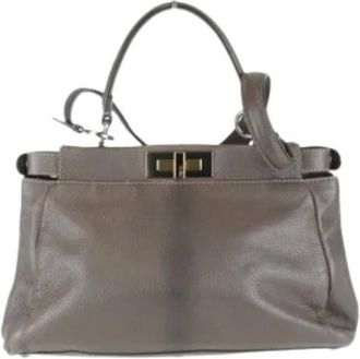 Fendi Pre-owned Handbags, female, Brown, Size: ONE SIZE Pre-owned Leather Handbag