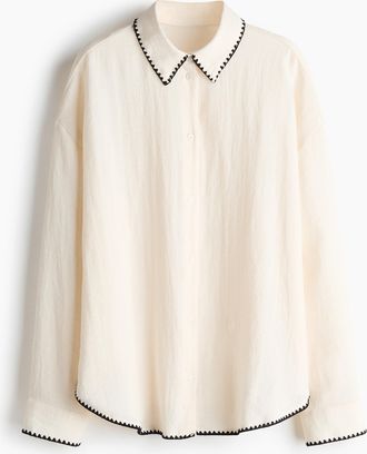 H&M Oversized Strandbluse - White
