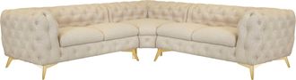 HOME AFFAIRE Chesterfield-Sofa »Ecksofa GLYNIS L-Form mit Wellenunterfederung, Masse B/T/H 264/264/75cm« aufwändige Knopfheftung, moderne Chesterfield Optik, Fussf