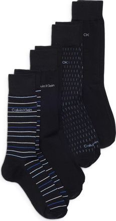 Calvin Klein 4-Pack Assorted Dress Socks in Black at Nordstrom Rack