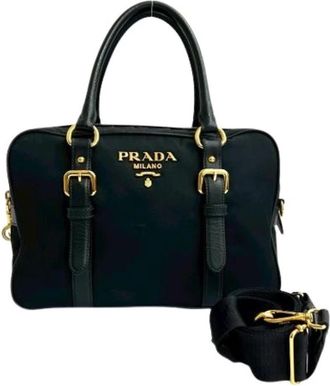 Prada Pre-owned Handbags, female, Black, Size: ONE SIZE Pre-owned Nylon Handbag