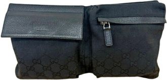 Gucci Black Canvas Shoulder Bag Sling Bag (Pre-Owned)