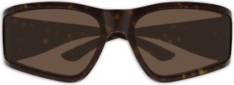 Balenciaga Occhiali da sole squadrati con logo - Marrone